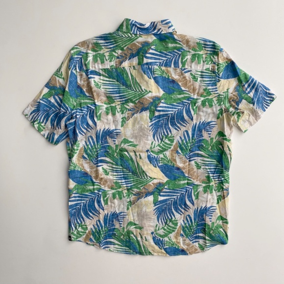 Southern Tide Nwt Palm Print Linen Blend Short Sleeve Woven Shirt - Picture 3 of 3